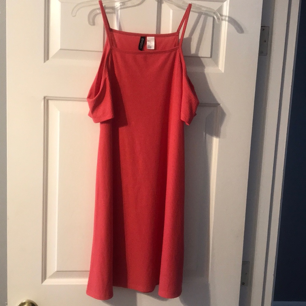 Hot pink ribbed dress